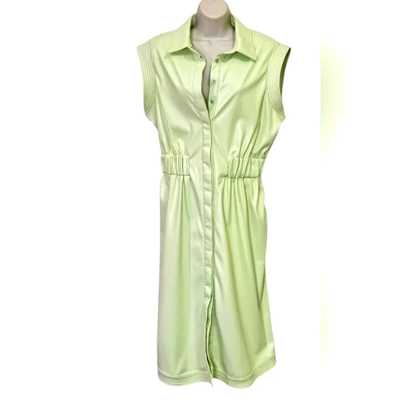House of Harlow 1960 | Dresses | House Of Harlow 96 Sleeveless Light Green  Faux Leather Shirt Dresslarge | Poshmark